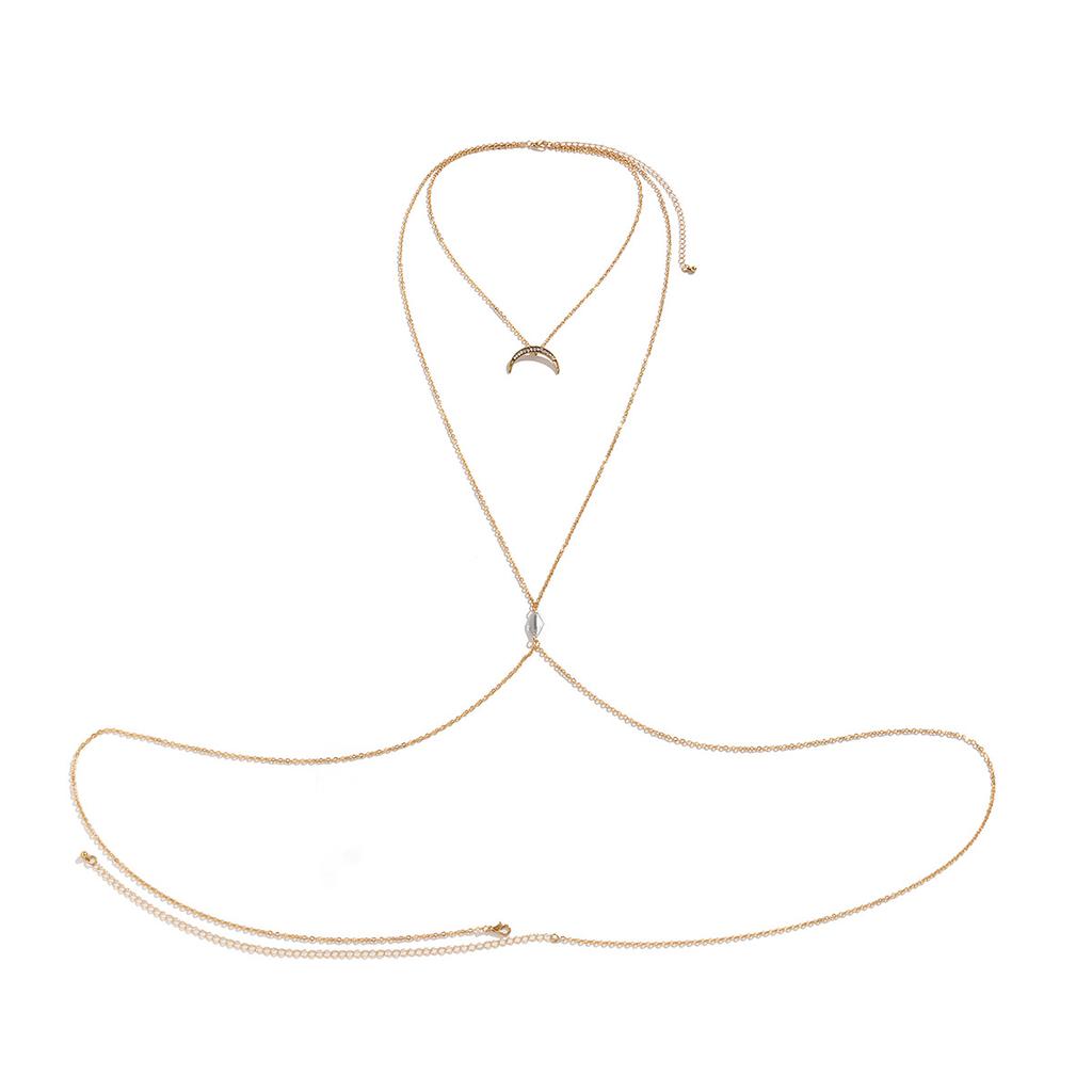 Sexy Simple Tassel Chain Chest Chain Bikini Necklace Exaggerated Fashion Body Chain Women