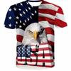 Новая футболка с флагом США для мужчин и женщин, узор в полоску и звезды, 3D-печать, футболки с орлом, американским флагом, мужские футболки, летние топы, футболки