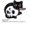 Enamel Craft Brooch Halloween Cartoon Black Cat Skeleton Shape Alloy Badge Compact Size Lapel Pin Easy to Fall Off Accessory