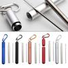 Collapsible Straw Set with Silicone Tips and Carabiner Hook