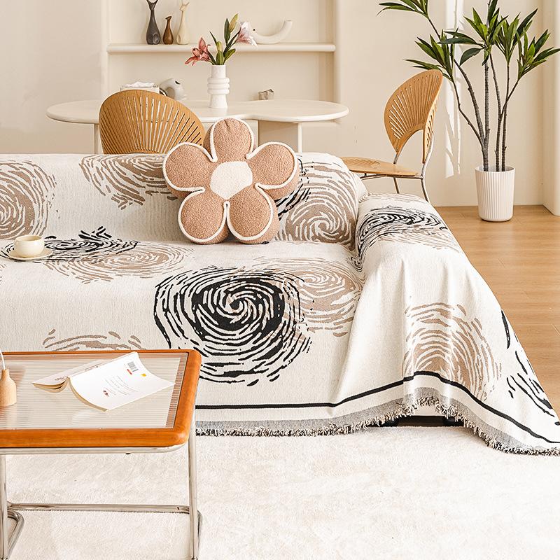 Простой стиль, расширенная атмосфера, зеленое окрашенное диванное полотенце, универсальный универсальный чехол для гостиной, пылезащитный чехол, ворсовое шерстяное одеяло