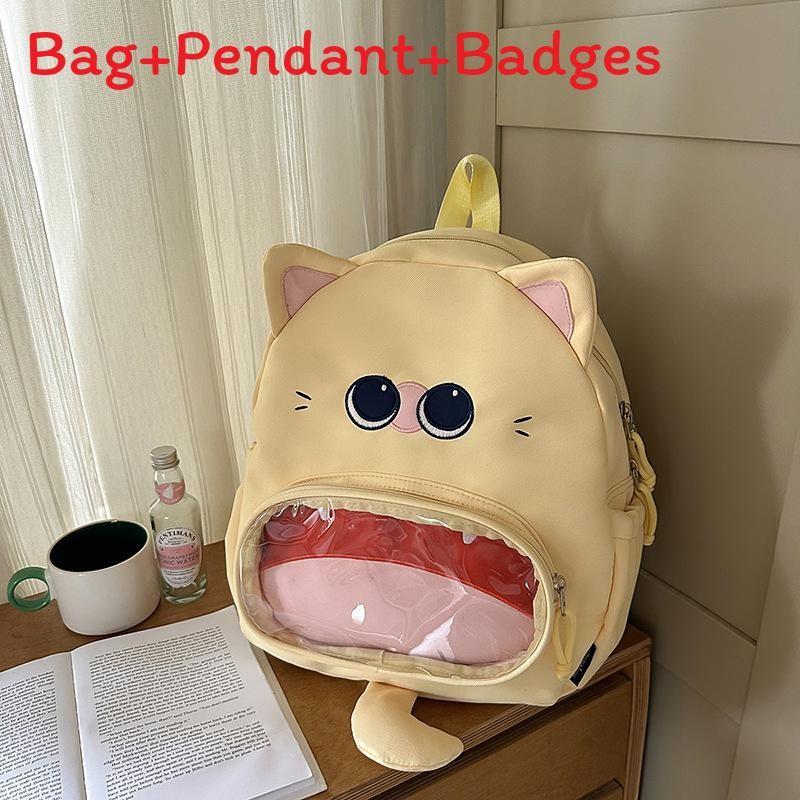 Cat Cartoon Animal Backpack With Nylon Material For Daily Use