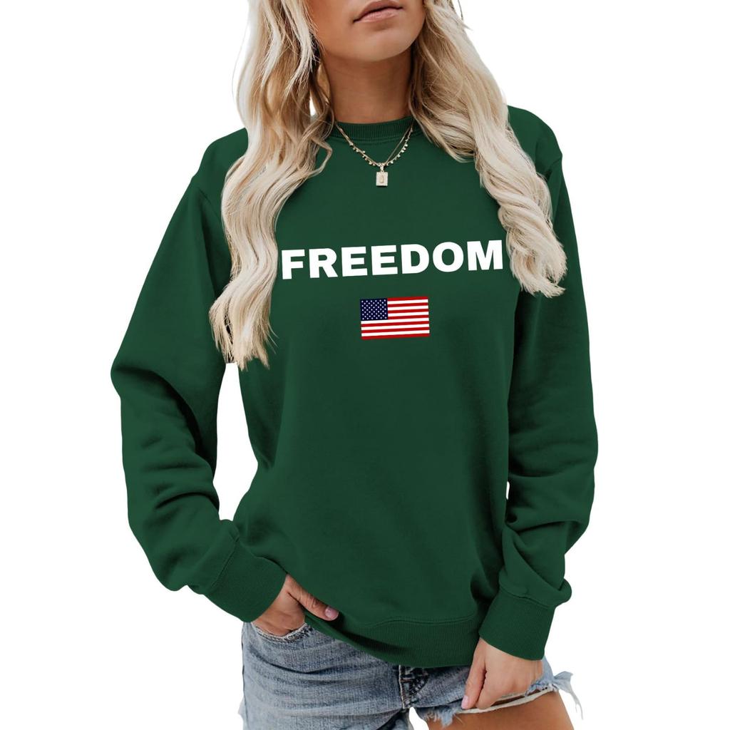 Women's Fashionable Casual Round Neck Loose Long Sleeved Printed Sweatshirt