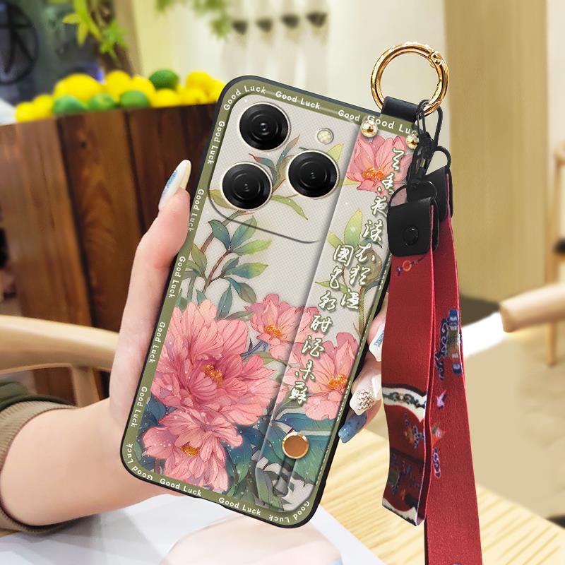 Durable Back Cover Phone Case For Tecno Spark20 Pro/KJ6 Shockproof Waterproof Fashion Ring Phone Holder Chinese style