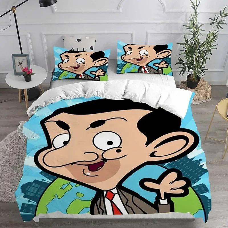 3D Мистер. Комплекты постельного белья Bean Animated Series Одеяло Одеяло Покрывало Пододеяльник Наволочка Наборы Домашний текстиль для спальни