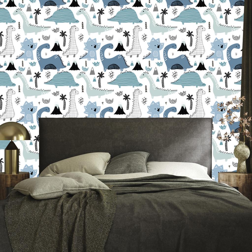 Blue Dinosaurs Wallpaper for Living Room and Bedroom 50x1000