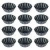 Culturaltu Egg Tart Pans, Mini Tart Pans, Set of 12 Muffin Cake Pans, Steel Mini Pie Pans, Muffin Baking Cups, Cupcake and Cookie Pans with Lined Pans
