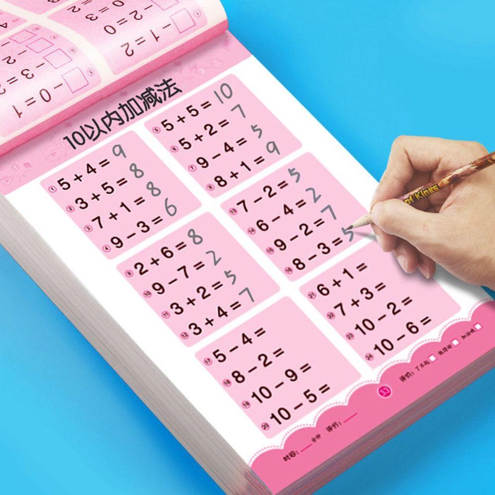 80 страниц/книга Рукописные арифметические упражнения Математическая практическая книга для детей