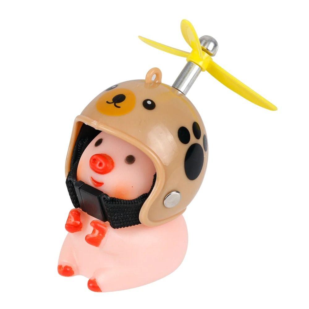 Propeller Little Pink Pig Ornaments Propeller Helmet Car Duck With Helmet  Motorcycle