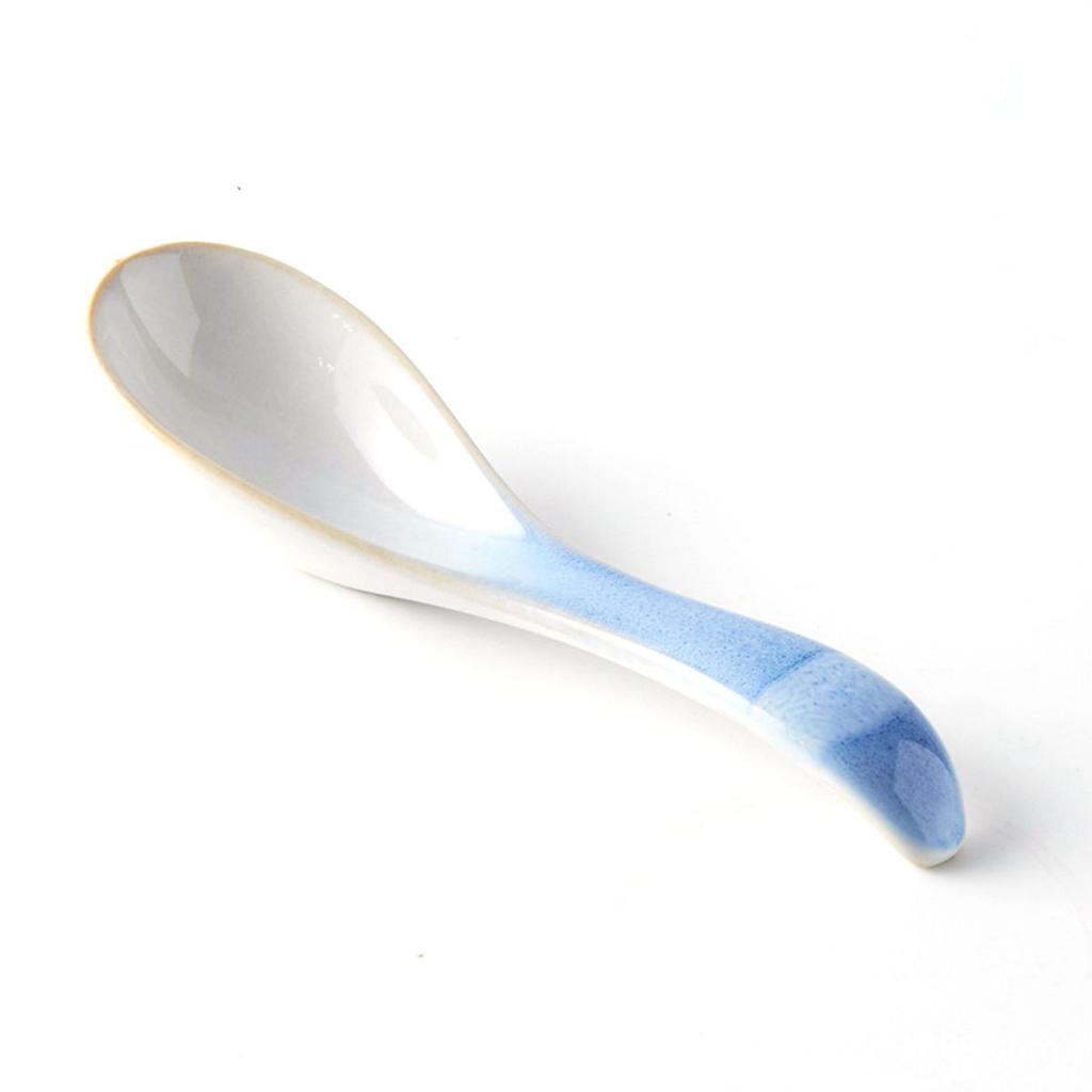 Kids Adults Ceramic Mixing Dinnerware Eating Kitchen Utensil Soup Spoons Cutlery Tableware