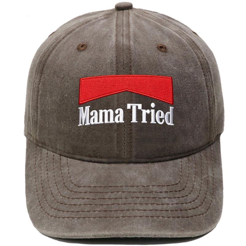 Mama Tried Embroidered Baseball Cap European and American Country Music Vintage Men's and Women's Casual Shade Daddy Hat