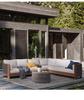 Teak Rattan Outdoor Sofa Set: Waterproof, Sun-Protected, Solid Wood & Woven Rattan for Courtyard, Balcony, Villa, or Terrace Leisure.