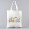 Cute Women Canvas Tote Bag Reusable Commuting Bags Gift for Teacher Trendy Ladies Shoulder Handbag Shopping Bag