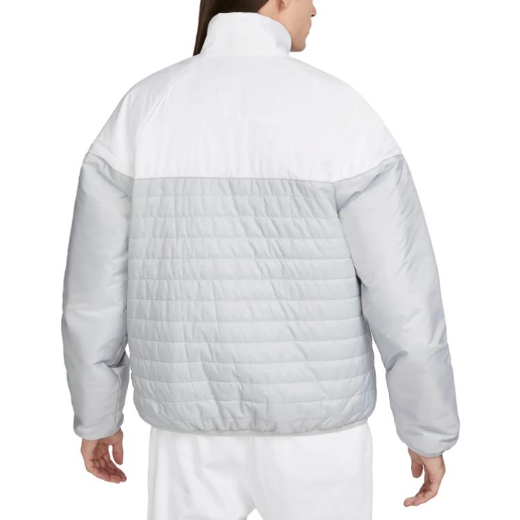 Nike Спортивная мужская куртка Windrunner с принтом логотипа, винтажная спортивная, с воротником-стойкой, цветными блоками, на молнии, серая FB8195-077