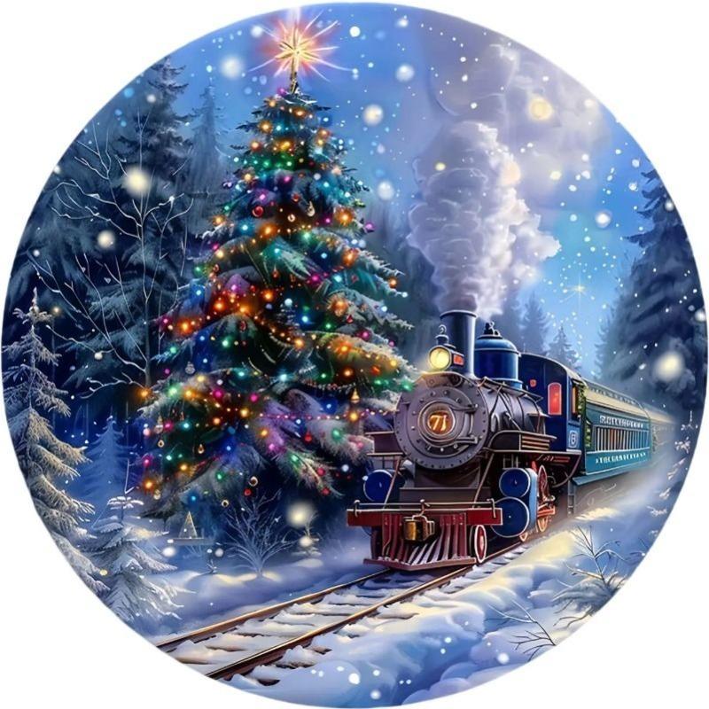 Witch Broom Halloween Sign, Round Aluminum Wall Plaque 20x20cm