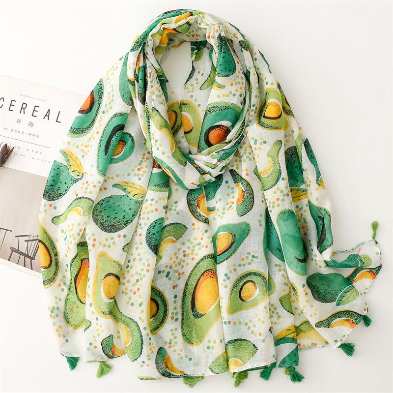 Женский этнический хлопково-льняной шарф Yitao: Дизайн с кисточками в виде колосков оранжевой пшеницы, идеально подходит для путешествий, пляжа или использования в качестве шали