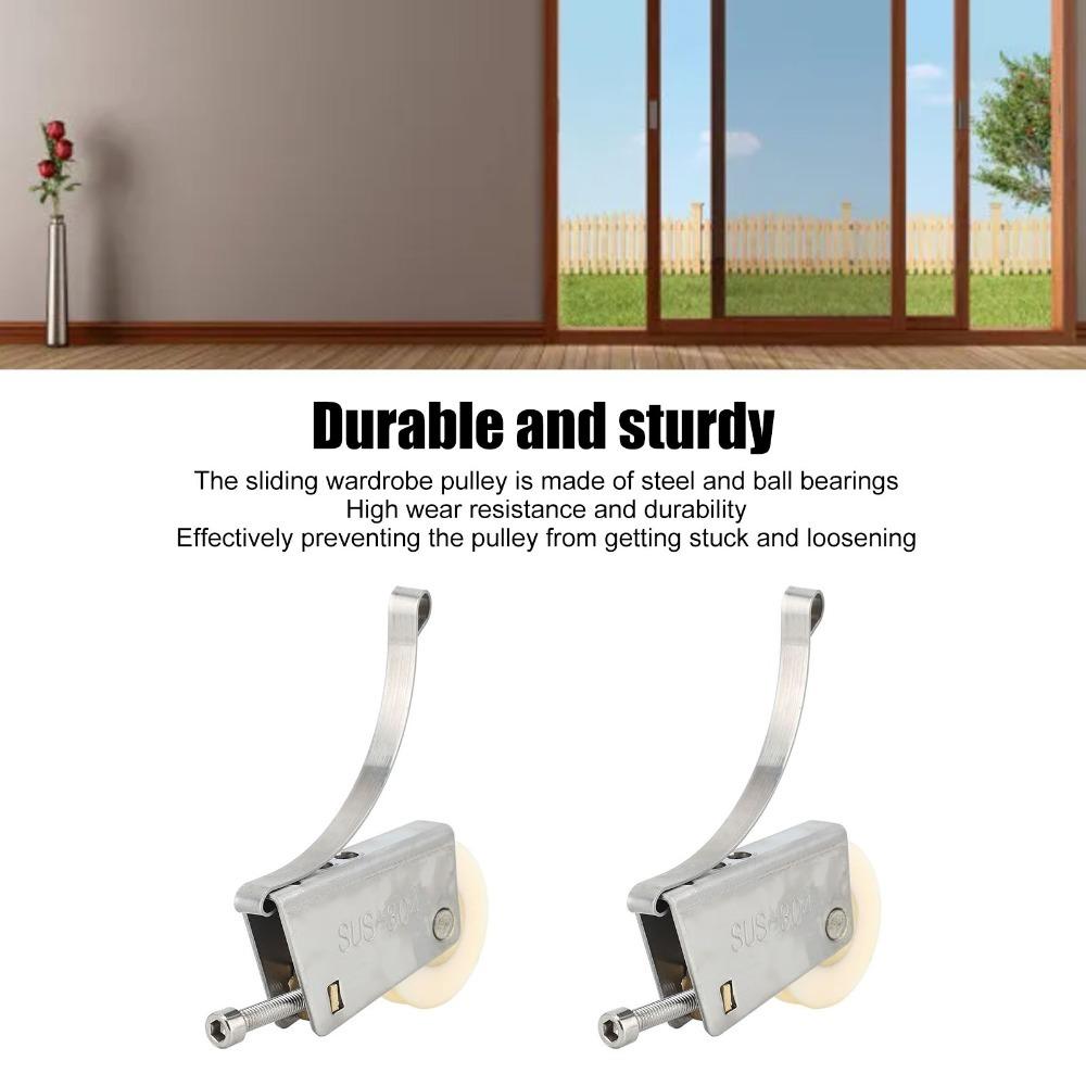 2PCS Precision Bearings Sliding Door Roller Concave Wheel Door Roller Assembly Closet