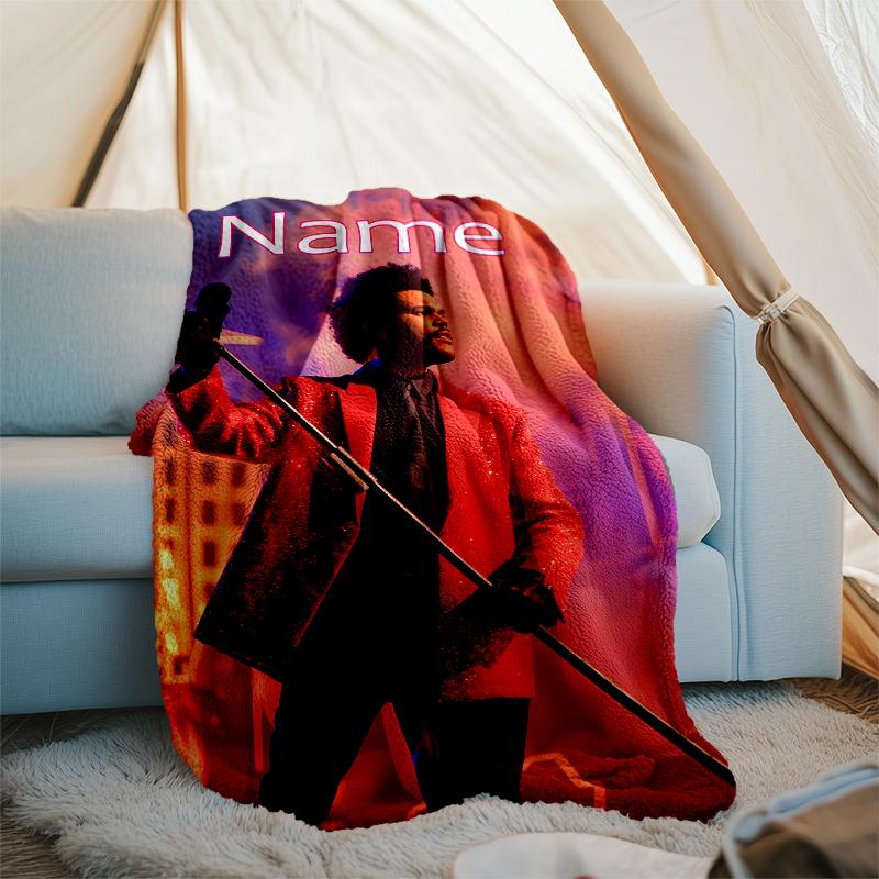 Personalized Custom Name Blanket - The Weeknd Print Design,Blanket for Sofa,Bed,Travel,Camping - Soft and Warm, Great Gift