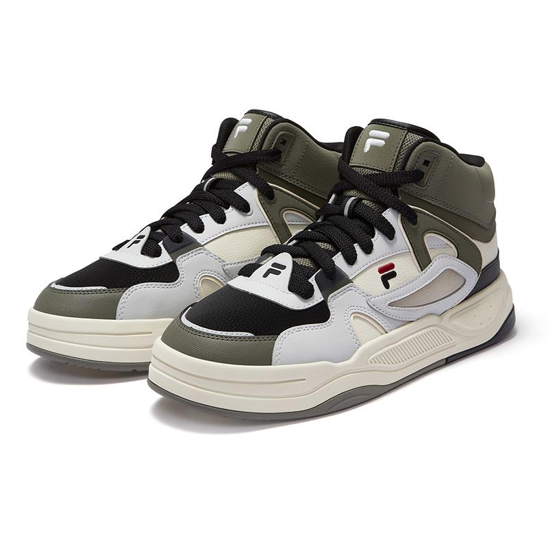 Fila Fusion Кроссовки Bank II Mid Универсальные Высокие Кеды Мужские Серый Коричневый T12M442912FDB