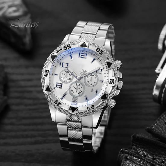 Мужские деловые часы, роскошный ремешок из сплава, 3 руки, минималистичный металлический мужской костюм, кварцевые часы, модные украшения, подарок на день рождения