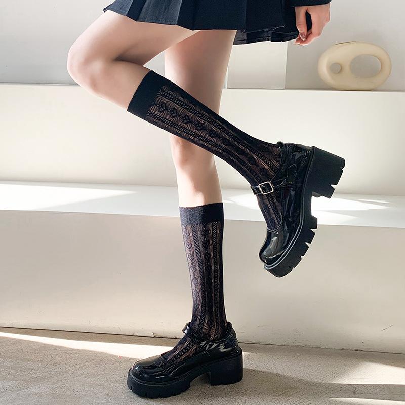 Японские носки Jk Calf женские Ins Tide летние тонкие чулки Love Lace Lolita сексуальные сетчатые носки женские