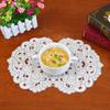 Fabric Placemat, with Hollow Embroidery Round Coasters, Foldable Protection from Heat Stains And Scratches Table Mat for Kitchen