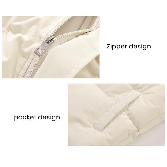 Men Autumn Cotton Coat High Collar Long Sleeve Zipper Closure Windproof Coat with