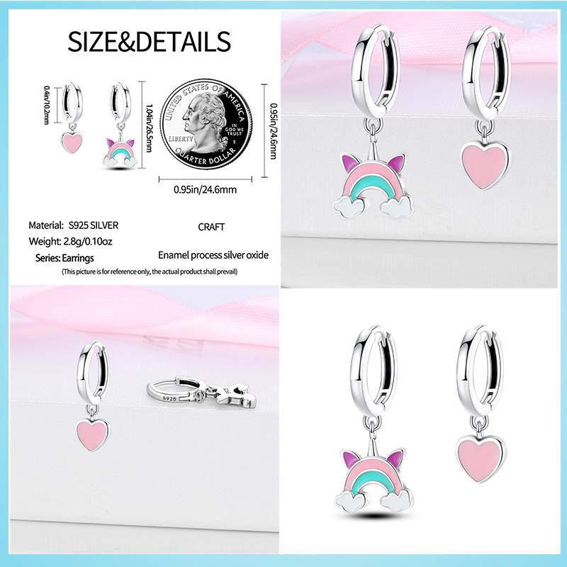 Hoop Earrings New silver 925 Rainbow, Shell, Women's Earrings Making jewelry For Women as Wedding Party Gifts