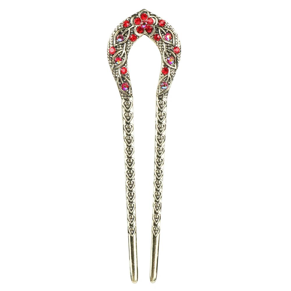 U Shaped Hairpin French Style Hair Stick Shell Hair Pin Metal Hair Pin Fork Sticks Pins for Women Girls Hair Styling Accessories