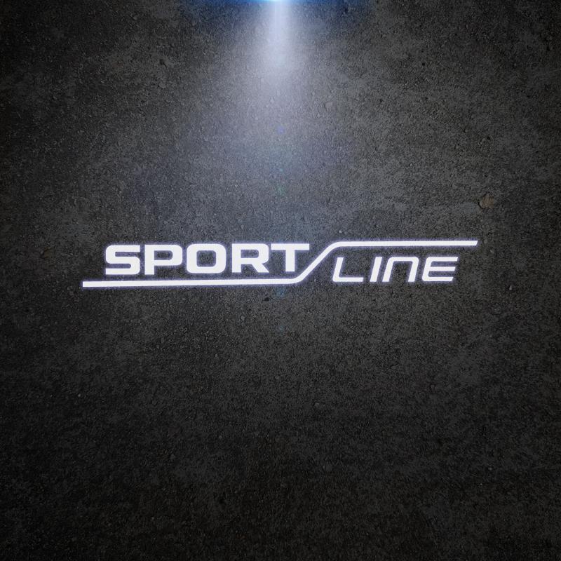 DAYB7 SPORT LINE Logo Wireless Courtesy Car Door Projector LED Welcome Lights For Skoda Kodiaq Yeti Octavia Superb Fabia Kamiq Decor