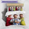 Messi Football World Cup Champion Bedding Set,Premium Bed Linen for Bedroom Home Decoration,Football Fan Collectible Gift,Easy Care Duvet Cover with P