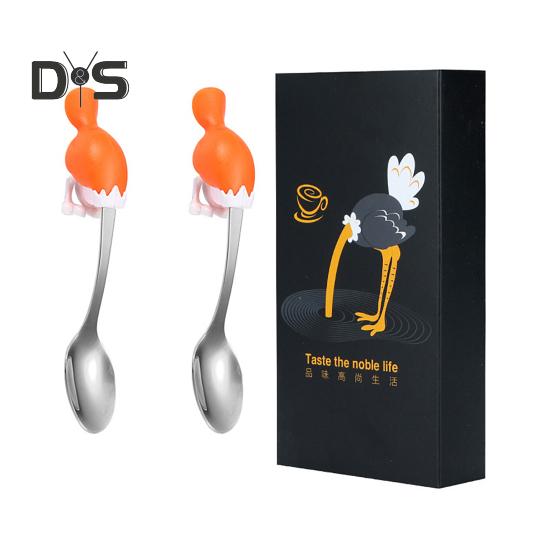 2 шт. ложки для смешивания с яркой отделкой, удобная ручка, прочные ложки для перемешивания кофе, чая из нержавеющей стали