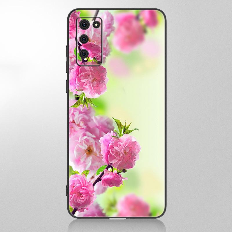 Чехол для телефона с красным цветком розы для Samsung Galaxy A12 A02S A22 A32 A52 A72 A71 A51 A41 A31 A21 A11 A50 A70 A10S A20S, черный чехол