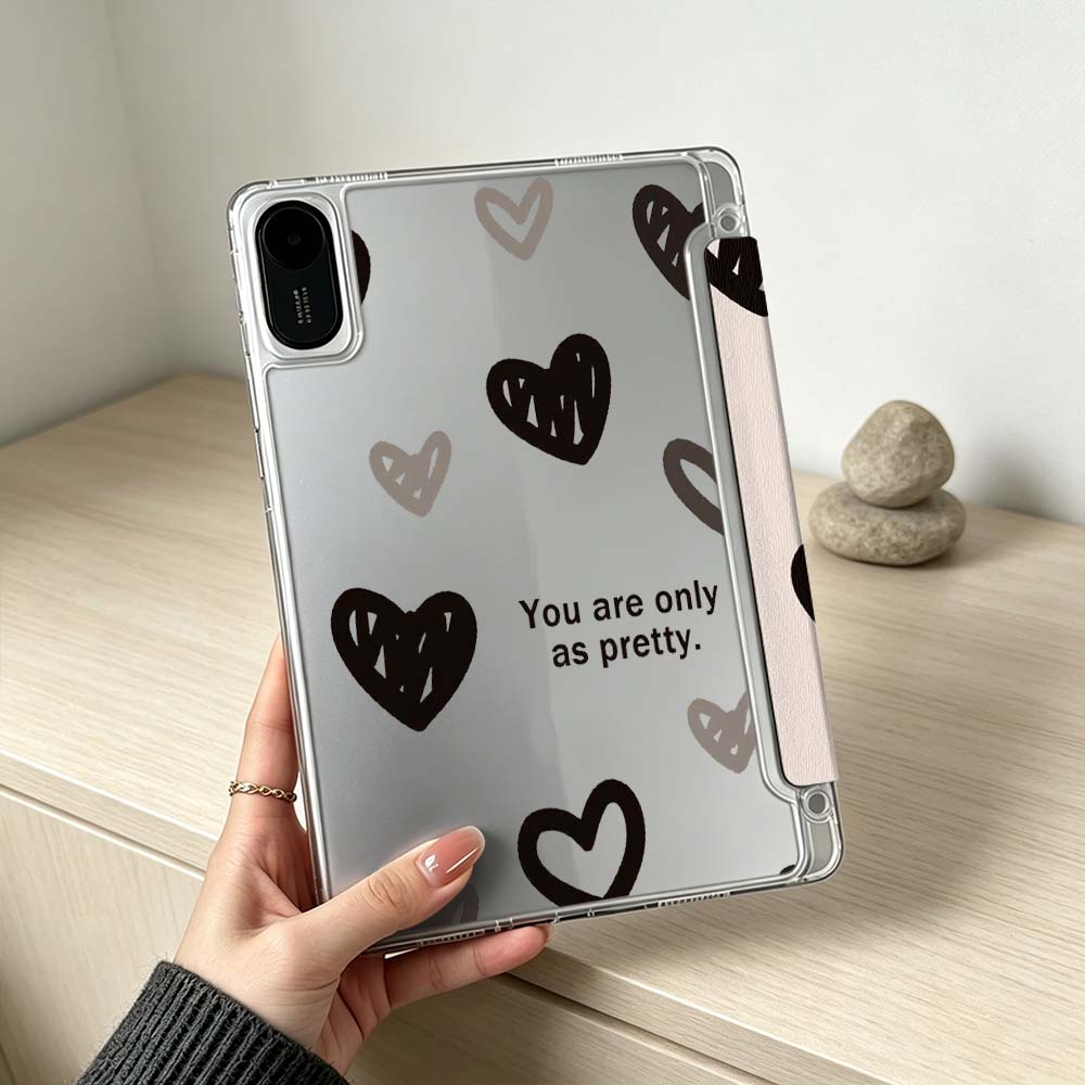 Дизайн Черное Сердце Для Xiaomi Mi Pad 8 7 6 5 Pro Redmi Pad SE 2 Poco Pad Складной Чехол для Планшета 3Y Мягкий