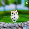 Mini Resin Animal Owl Figurines Micro Landscape Car Dashboard Home Desktop Ornaments