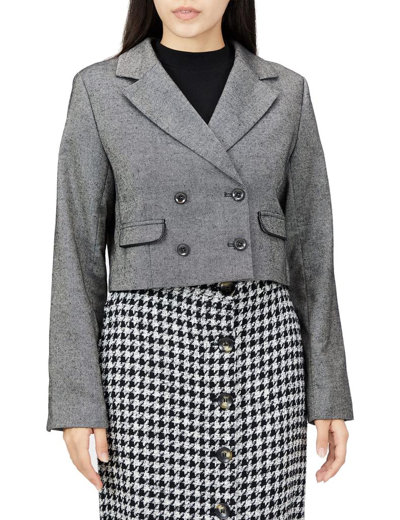 JILL by JILLSTUART Women's Homespun Jacket, Black, Free Size