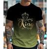 Новая летняя мужская модная футболка Personality King Printed Men's T-shirt Top