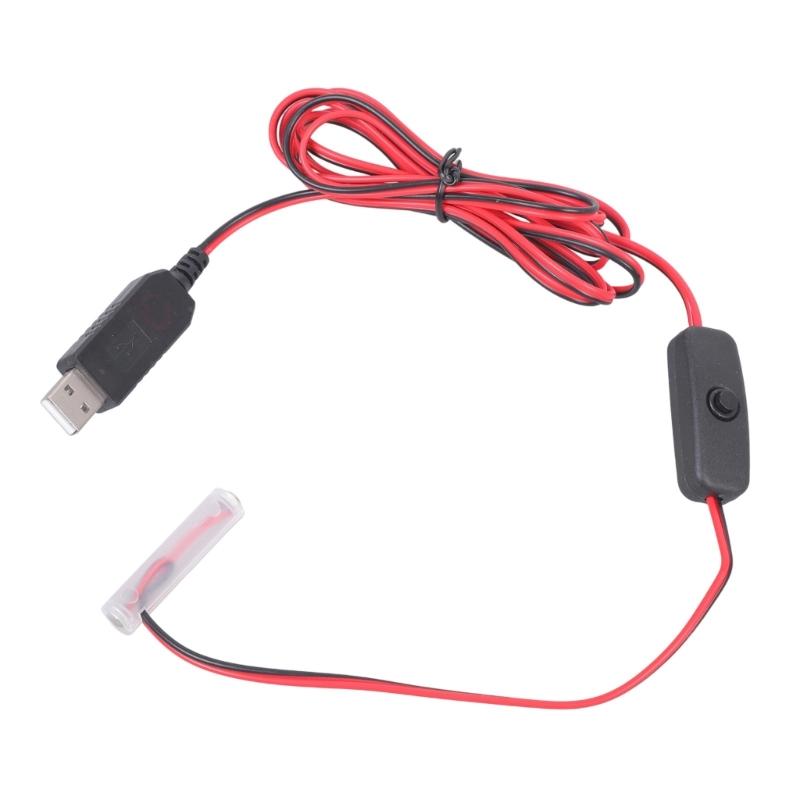 Кабель-преобразователь виртуальной батареи USB 5 В в 1,5 В 3 А с выключателями для электронных игрушек, термометров и часов