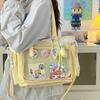 College Style Girl Crossbody Bags Transparent Pocket Solid Color Itabag Large Capacity Shoulder Lace Cotton Dolls Daily Outfit