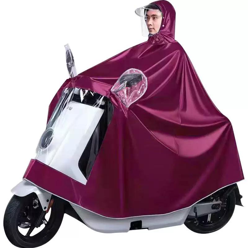 Motorcycle Raincoat, Electric Vehicle Poncho, Electric Bicycle Long Full-Body Raincoat, Heavy Rain Protection, Double-Sized Raincoat for Men and Women