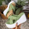 Cross Strap Wedge Heel Sandals for Women Summer 2025 Fashion Chunky Platform Sandalias Mujer Comfort Thick Bottom Beach Slippers