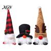 Festive Party Supplies Christmas Gnome Figurine, Snowflake Knit Hat LED Light Up Rudolph Seasonal Ornaments Doll, Nordic Noel Plush Ornament for Home,