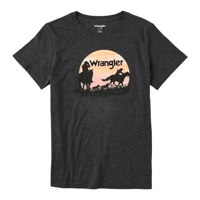 Wrangler® Retro Женская серая футболка в стиле вестерн с графическим принтом 112318877