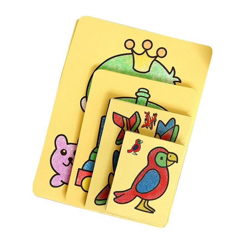 Набор для рисования желтым песком ручной работы - детская развивающая игрушка для рисования скребками