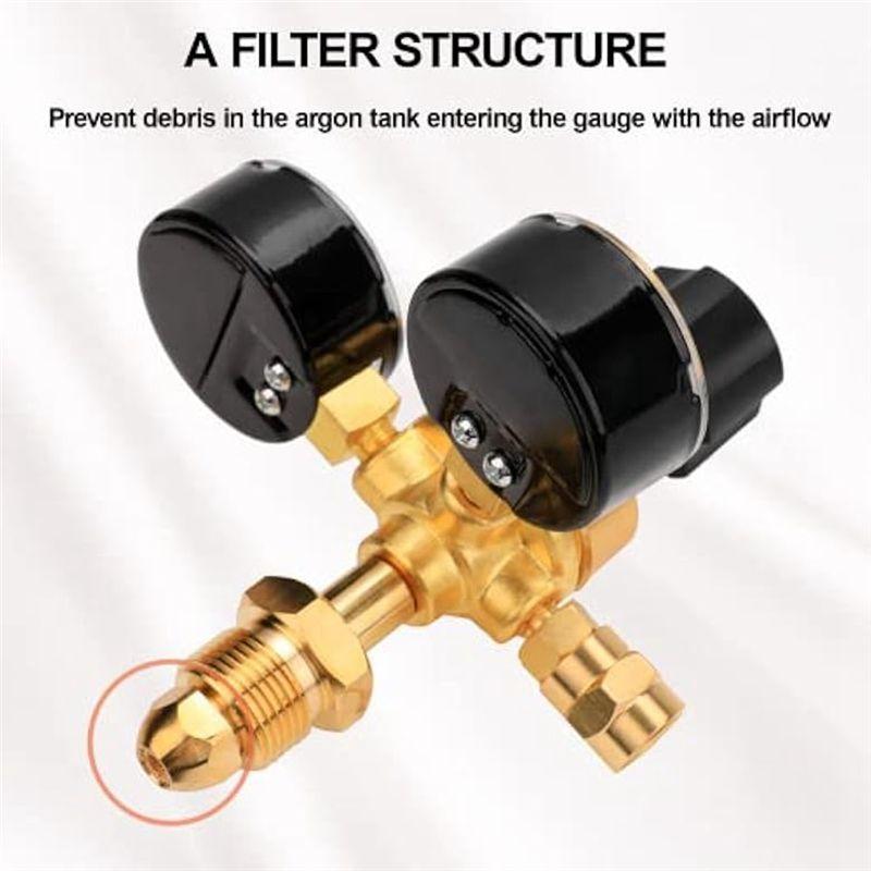 A20F-Argon CO2 Regulator Gauge Welding Gas Regulator With 6.6Ft Hose,CGA580 Inlet Connection,0-4500PSI/0-10BAR Input Pressure