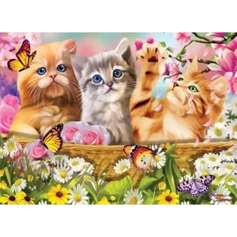 5D DIY алмазная живопись животное кошка собака набор для вышивки крестом полный круглый алмаз вышитая мозаика художественная картина украшение со стразами