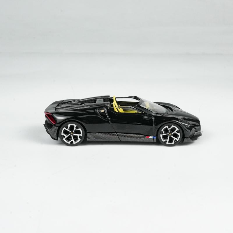 МИНИГТ 1:64 Bugatti W16 Mistral Черный литой автомобильный модель 1058