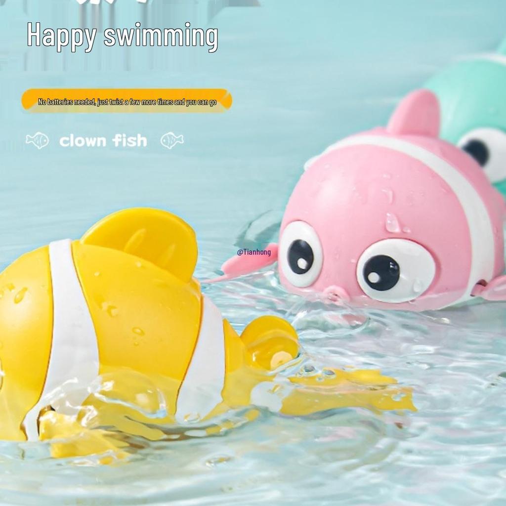 Wind-Up Clownfish Bath Toys for Kids - Fun Swimming Water Play