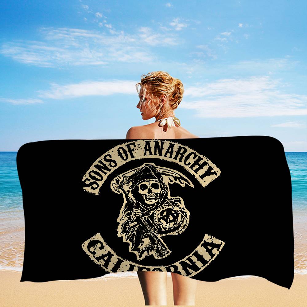 Son Of Anarchy American Bath Towel Microfiber Soft Water Absorbing Breathable For Girl Kids Decorative Cartoon Beach Towel