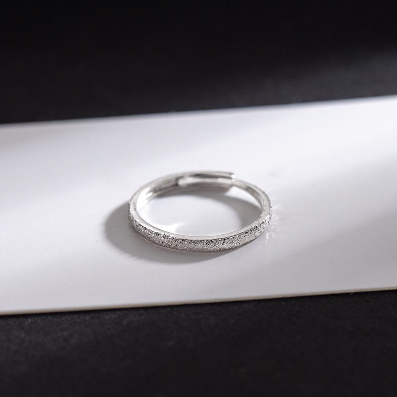 Banyan Tree S925 Frosted Starry Sky Adjustable Couple Ring